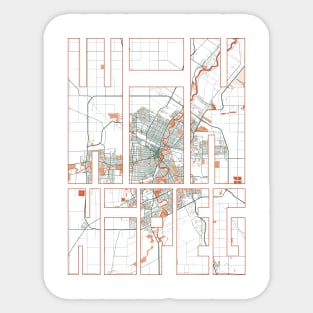 Winnipeg, Manitoba, Canada City Map Typography - Bohemian Sticker